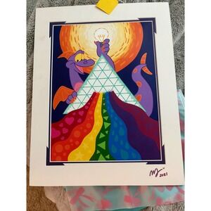 Disney EPCOT Figment Dragon Journey Into Imagination Art Print Signed MJ 2021